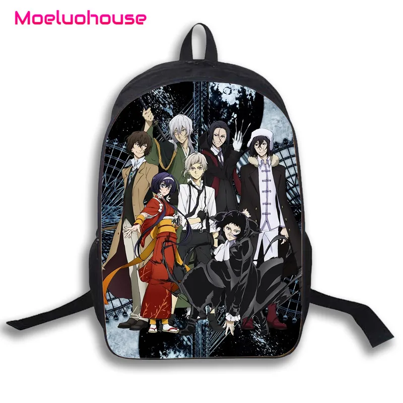 

Anime Bungou Stray Dogs 3rd Season Men Women 16" Backpack Bagpack Knapsack Book Student School Travel Laptop Bag