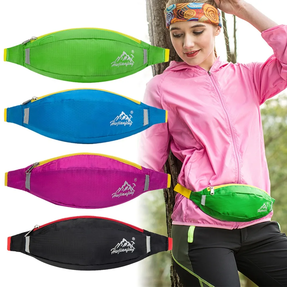 Adjustable Unisex Outdoor Sports Bum Bag Running Belt Waist Pack Travel Handy Hiking Zip Pouch Money Phone Pack Belt Sport Bag