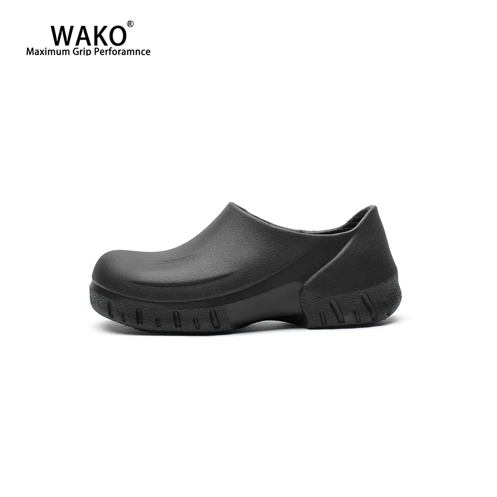 

WAKO Anti-Skid Chef Shoes For Men Non-Slip Hotel Restaurant Kitchen Work Shoes Waterproof Safety Cook Shoes Sandals Black 9033