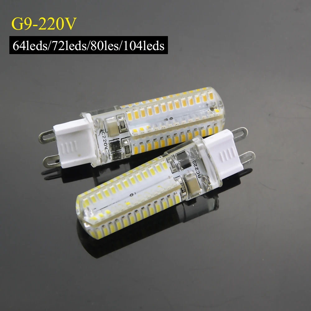 10X силиконовая светодиодная лампа G9 64 72 80 104 220 В 230 для украшения кристалла 6 Вт 7 8 9