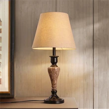 Скандинавские офисные настольные светильники из смолы для спальни, прикроватные настольные лампы для чтения, тканевые абажур для гостиной, настольные лампы, декоративное освещение