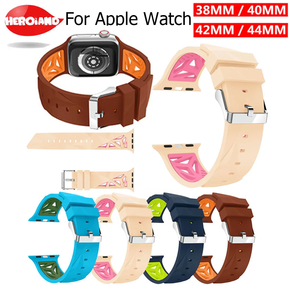Мягкие силиконовые браслеты для Apple Watch 38 мм 42 40 44 сменный спортивный ремешок