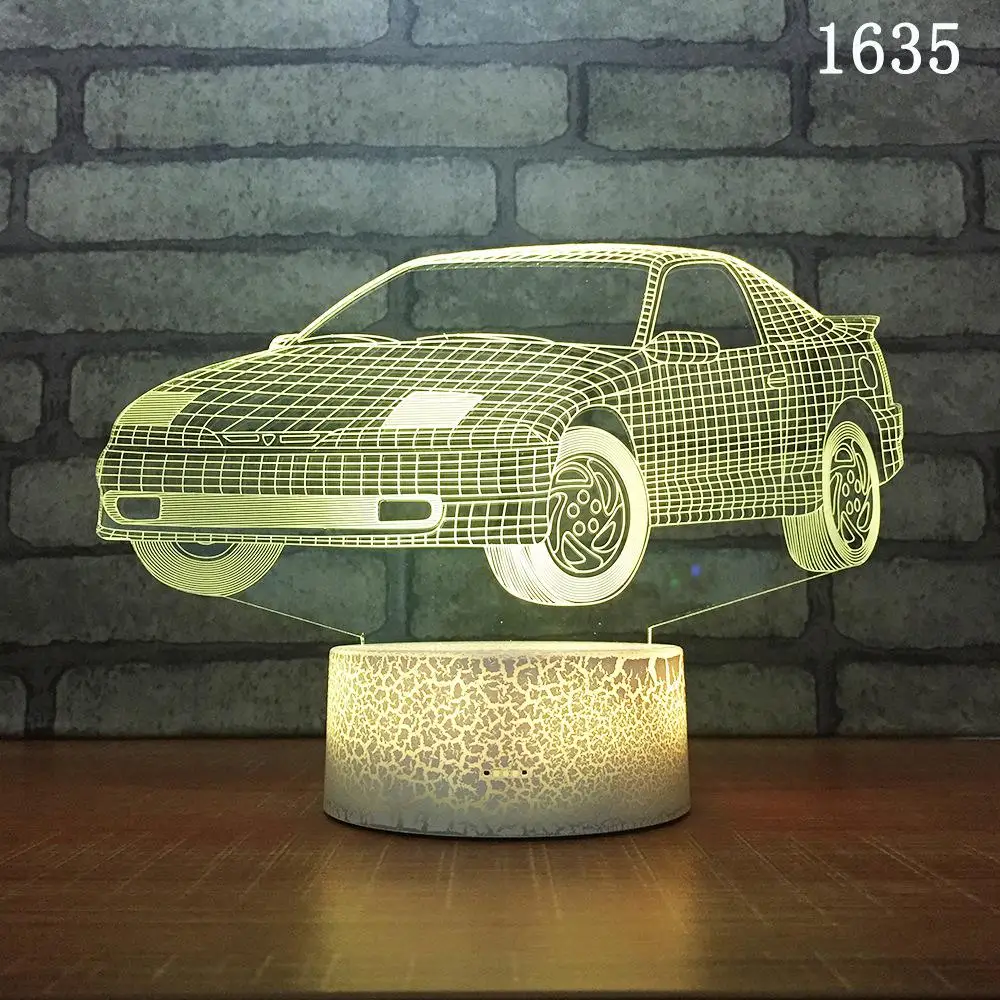 Креативный автомобиль 3d ночник подарок на день рождения прикроватная тумбочка для спальни 3d лампа Usb плагин Led светодиодный ночник - Испускаемый цвет: Y