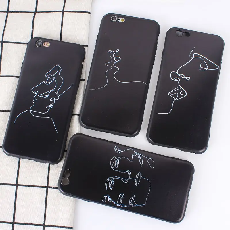 

Abstract lines Planet Case For iPhone 7 7 Plus 8 Plus Cute Cartoon Black Soft TPU Phone Case For iPhone 6 6s X 10 5 5s SE Coque