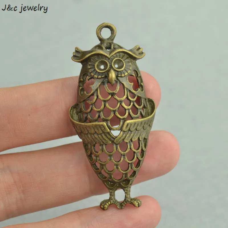 

Wholesale 5pcs Antique Bronze Plated Zinc Alloy Metal owl Charms Pendants Diy Jewelry Findings Accessories 57*24mm 3291B