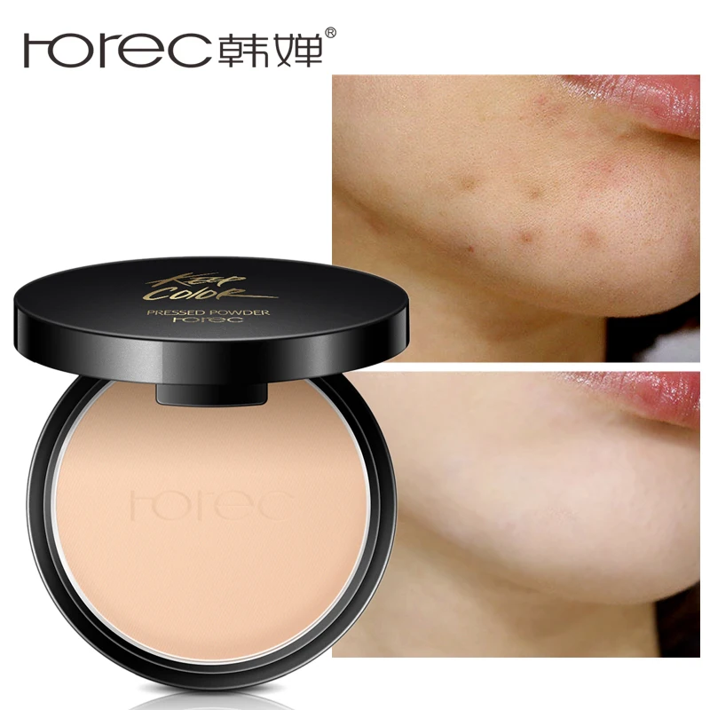 

ROREC Mineral Pressed Face Powder Concealer Base Makeup Performance Wear Powder Foundation Compact Powder Makeup Illuminator