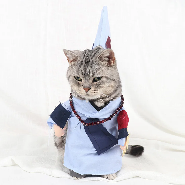 Cat Costumes Dog Dress Embroidery Loose Hem Retro Martial, 54% OFF