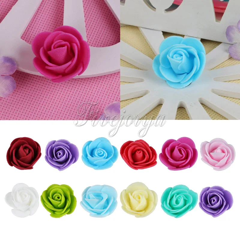 

10PCS Mini 3cm Artificial Flower Heads PE Foam Rose Head Handmade DIY Wedding Home Decor Gifts Scrapbooking Decorative