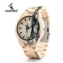 Мужские часы BOBO BIRD деревянные часы винтажная живопись мужские наручные часы Деревянный ремешок relogio masculino B-O17
