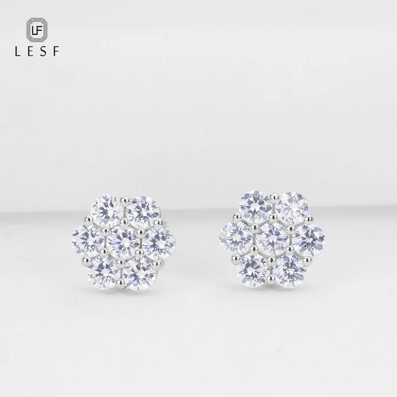 

LESF Trendy 925 Sterling Silver Engagement Earrings For Women Cubic Zirconia Wedding Earring Jewelry Gifts
