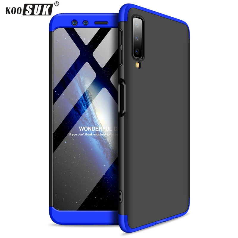 

3-in-1 Back Cover For Samsung A7 2018 A750 PC Hard Matte Phone Case For Samsung Galaxy A7 2018 Hybrid Color Protection Case Capa