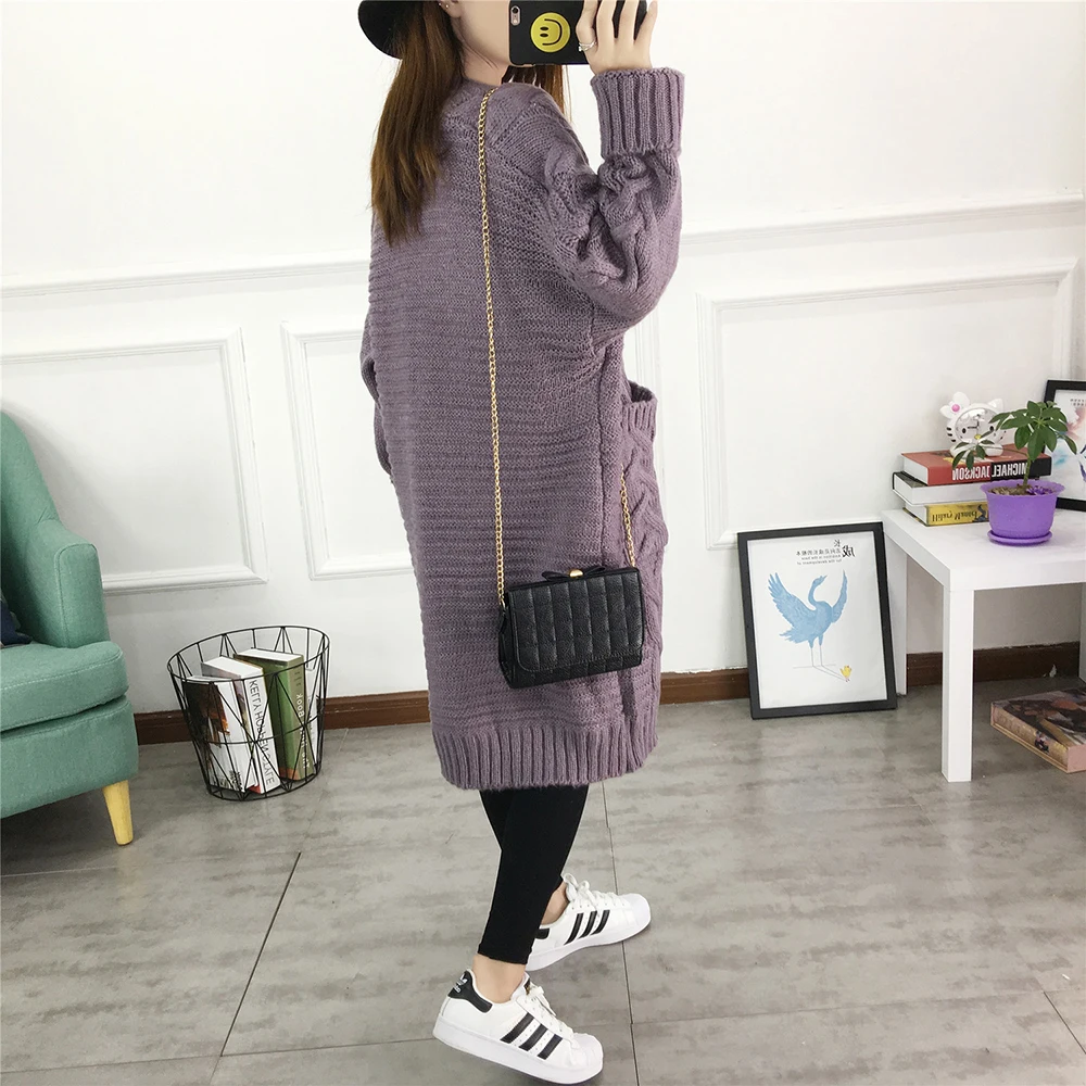 Women Long Cardigans Autumn Winter Open Stitch Knitting Loose Sweater Oversized Cardigans big pockets Cardigan Fall Jacket Coat