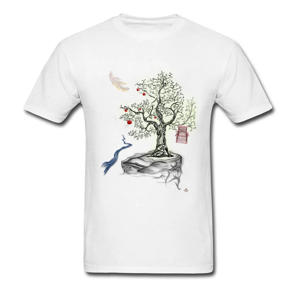 

Lasting Charm Heavens Fruit Chinese Men Sports T-shirts Of An Empty Bird Cage Adult White Sports T Shirt
