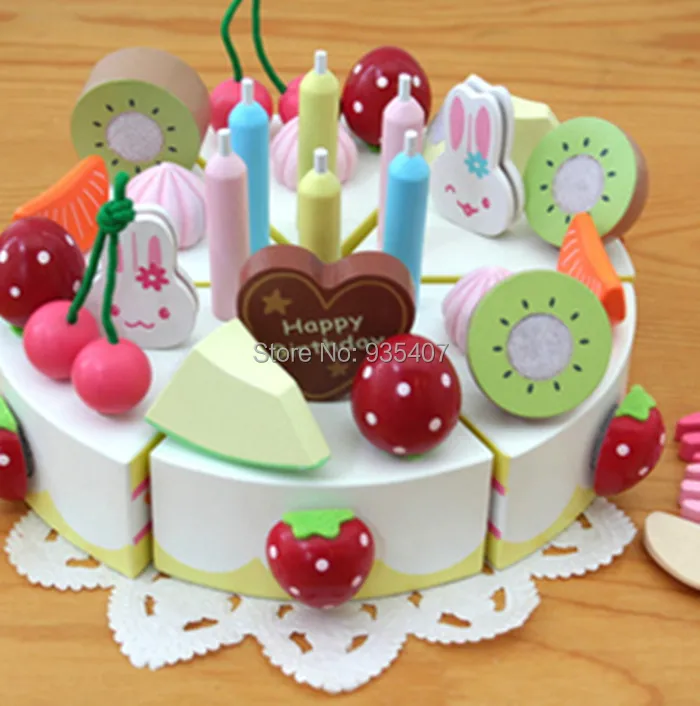 Новая деревянная игрушка день рождения фруктовый торт мать сад кухня игрушечная еда игрушка детская игрушка