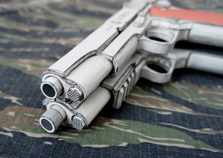 Colt M1911A1 пистолет Бумажная модель оружие пистолет 3D ручной работы рисунки огнестрельное оружие военные Пазлы игрушка