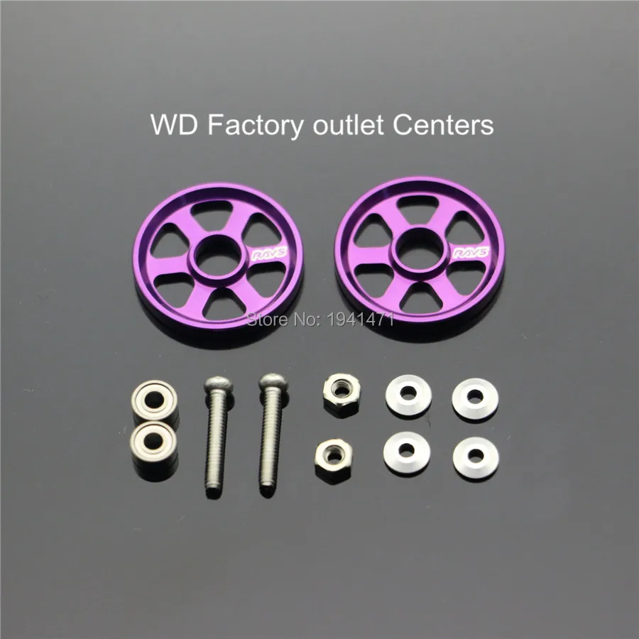 

RFDTYGR Aluminum 19mm TE37 Rollers Self-made Parts For Tamiya MINI 4WD 19mm Colored Aluminum TE37 Guide -Wheel D009 2Sets/lot