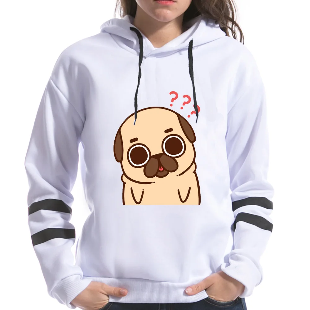 2019 Новое поступление весенние женские с длинным рукавом Kawaii мопса печати