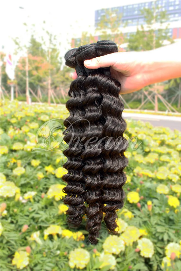 

Brazilian Virgin Hair Deep Wave 2 bundles Human Hair Extensions Natural Color Unprocessed Human Hair Weaves 8''-28'' Free Ship