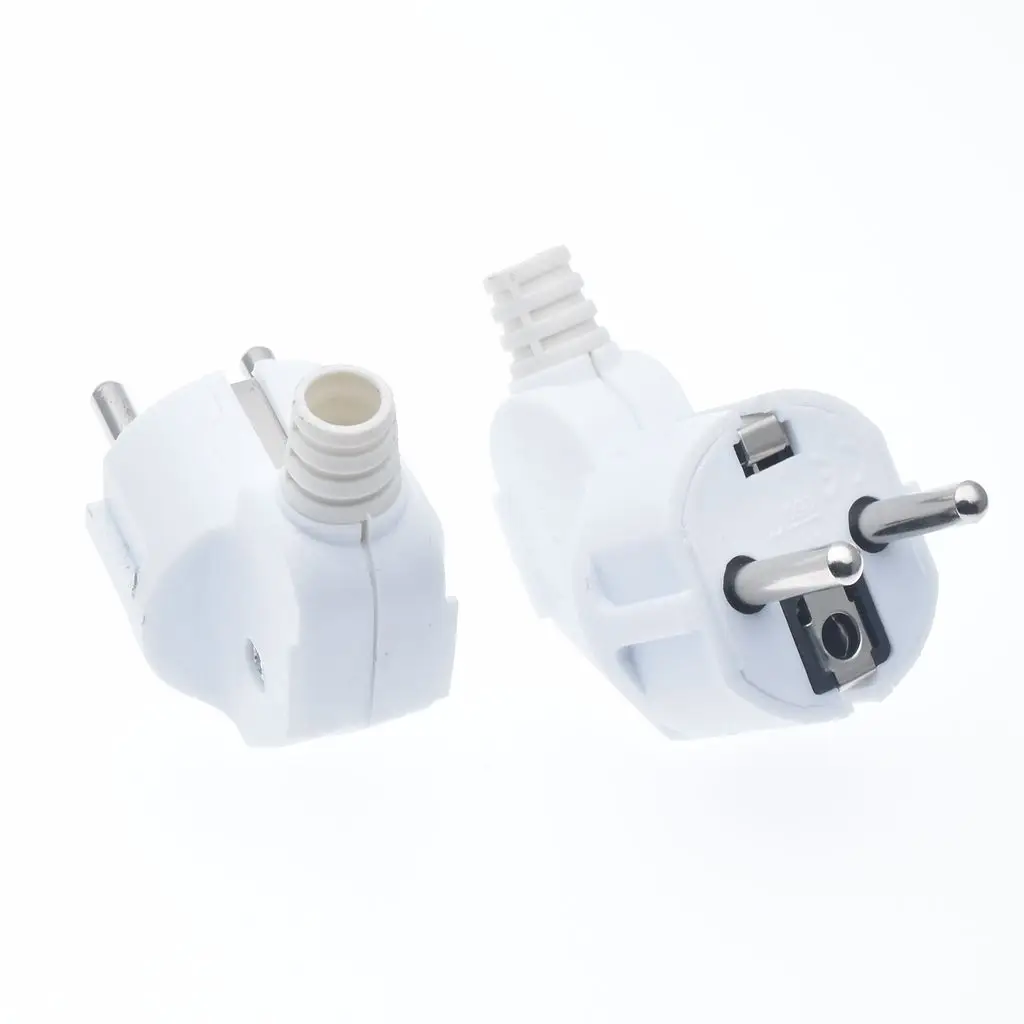 

EU European AC Electrical Power Schuko CEE 7/7 Rewireable Plug Male Sockets Outlets Adaptor Adapter Extension Cord Connector