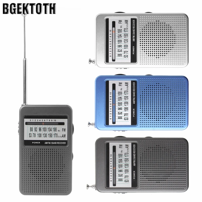 

BGEKTOTH Portable AM/FM 2 Band Digital Display Pocket Radio Receiver Supporting Stereo Mode