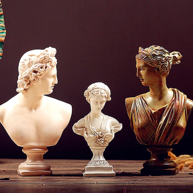 

Retro David Head Portraits Statue Roman Mythology Venus Bust Michelangelo Buonarroti Home Decorations Resin Craftwork L1759