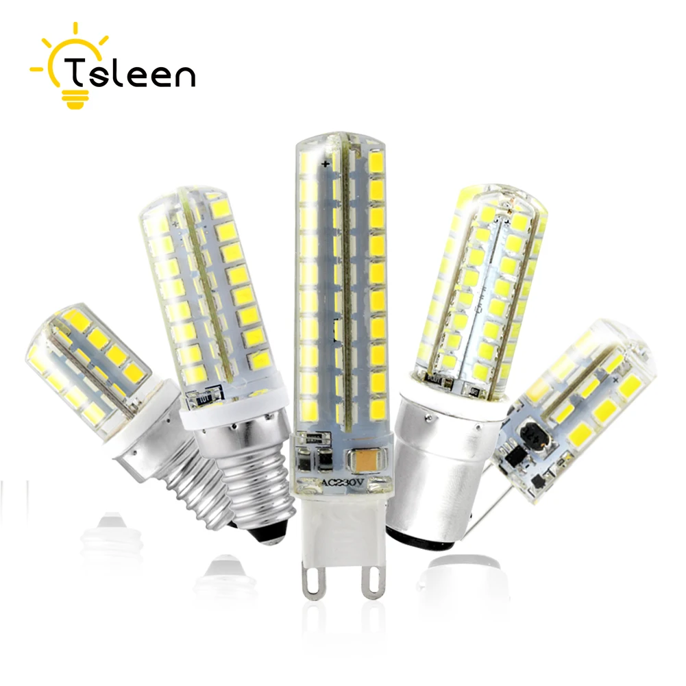 

TSLEEN Cheap G4 G9 E14 B15 3W 3.5W 5W DC 12V Chandelier Led Bulb Lighting AC 220V LED Corn Bulb Light AC DC 12V 2835 SMD