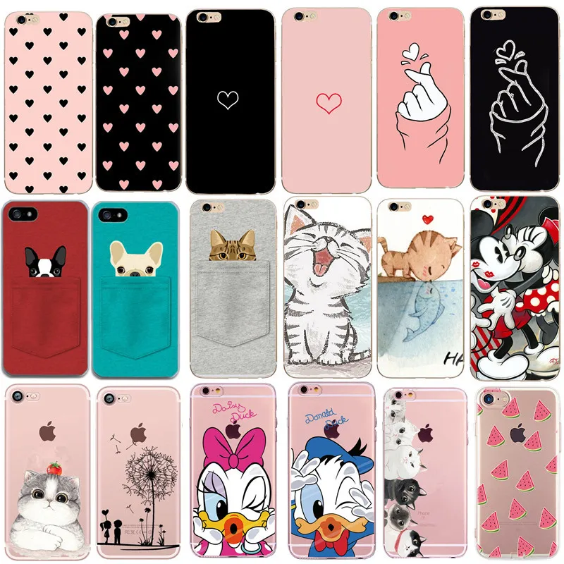 

Case For Iphone 7 Cover Phone Accessories Couple Coque Capas For Iphone 8Plus Iphone5 5S SE X XS 6 S 6S 7 8 Plus Cases Heart