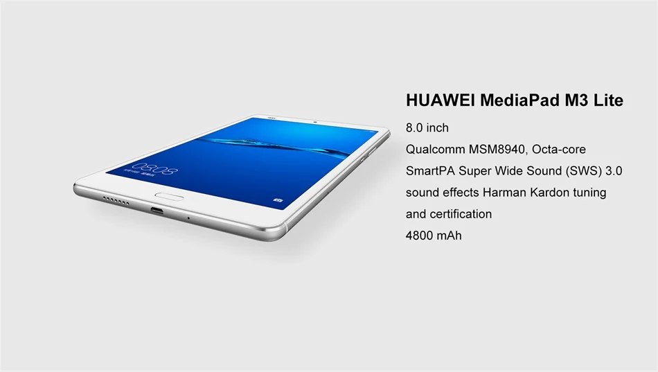 Huawei MediaPad M3 Lite MSM8940 octa core 3g/4G Ram 32G/64G Rom 8,0 inch Wi-Fi/LTE ips Android 7 1200x1920 планшет