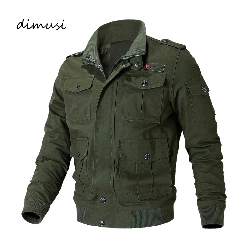 

DIMUSI Autumn Mens Bomber Jackets Casual Men Army Military Windbreaker Jackets Mens Cotton Slim Baseball Biker Coats Clothing
