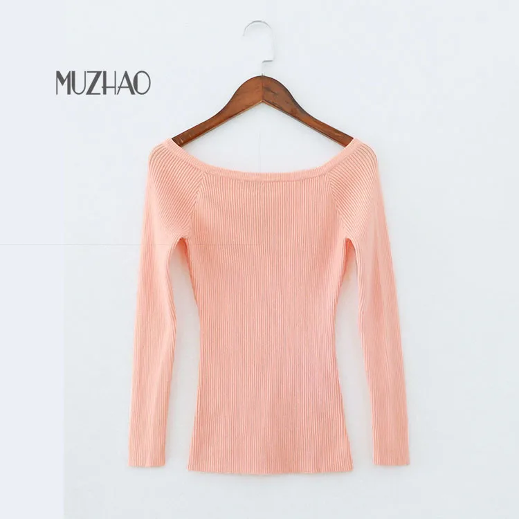 2017 New Spring sweater jumper pullover crop top winter women off shoulder christmas top runway designer10