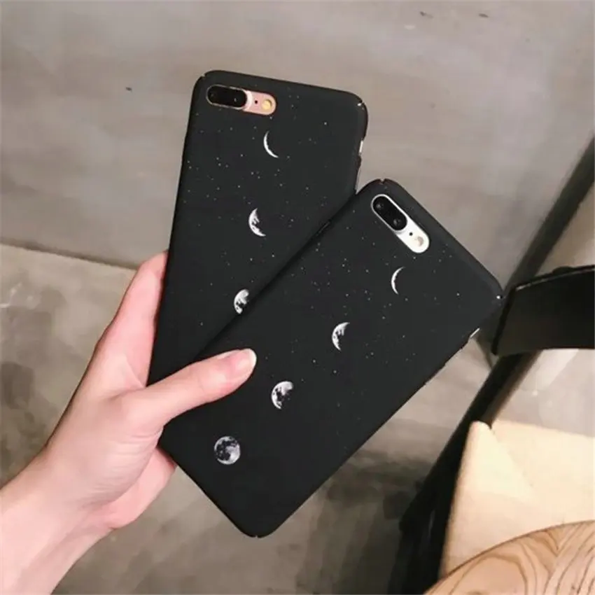

Fashion Moon Space Eclipse Phone Case for iphone X XS Max XR iphone 7 8 Plus 6S Plus Coque Hard PC Phone Cover for iphone 8 Plus