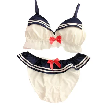 

Japanese cos anime Navy beauty girl fighter Sailor Costume without steel ring bra underwear bra set lace dessous lingerie femme