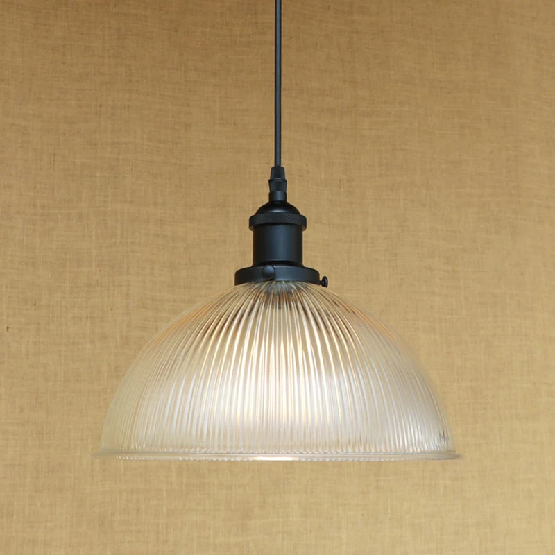 Современный минималистский Винтаж полупрозрачными стеклянными затененный подвесной светильник E27 Подвеска светильника светодиодный Эдисон лампы 220 v
