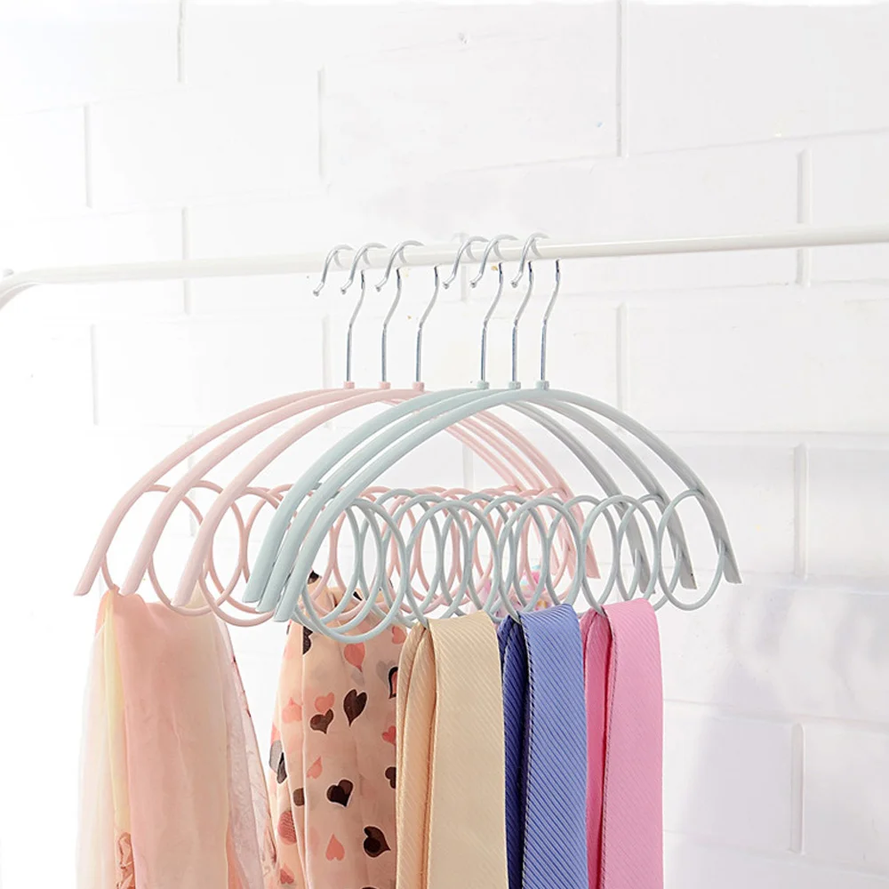Нескользящая пластиковая вешалка для шарфа 5 колец|tie rack|storage scarveshanger storage rack |