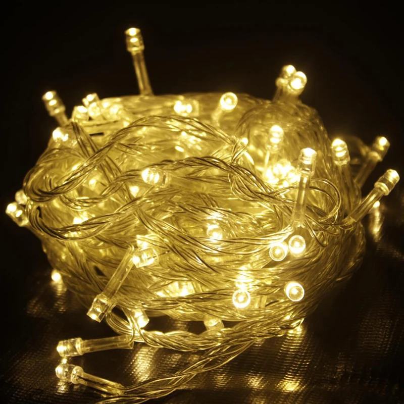 Goodland гирлянда 10 м светодиодный светильник-гирлянда s 110 В 220 В, Рождественский светильник, уличный Сказочный светильник, водонепроницаемый, вечерние, для украшения - Испускаемый цвет: Цвет: желтый