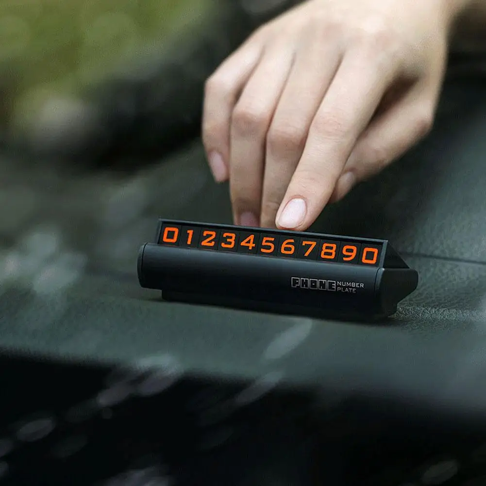

Car Temporary Stop Sign Fluorescence Magnetic Phone Number Parking Card Plate