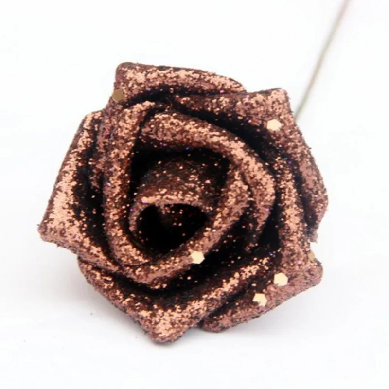 10PCS Foam Fake Flores PE Roses DIY Handmade Blue Gold Sequins Artificial Flowers for Wedding Valentine's Day Decoration 10PCS Foam Fake Flores PE Roses DIY Handmade Blue Gold Sequins Artificial Flowers for Wedding Valentine's Day Decoration