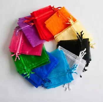 

100pcs/lot Organza Bags,mixed colour 7x9cm, 10 each of 10 colors