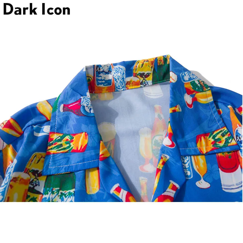 Мужская винтажная рубашка с коротким рукавом Dark Icon уличная футболка в стиле хип