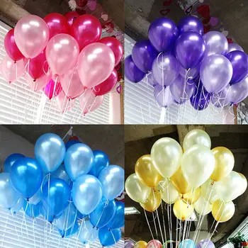 

100 X10 inch Latex Birthday Balloon Colorful Celebration Pearl Wedding Greeting Home Party Pearlised