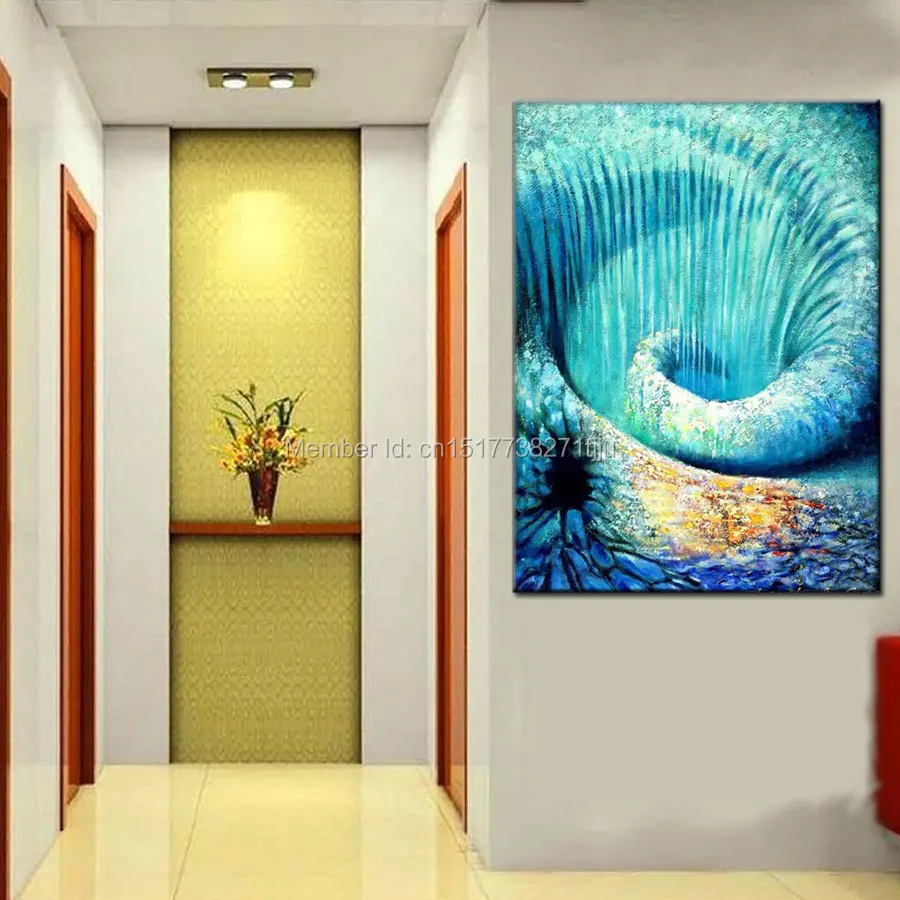 Online kopen wholesale abstract blauw schilderijen uit china ...