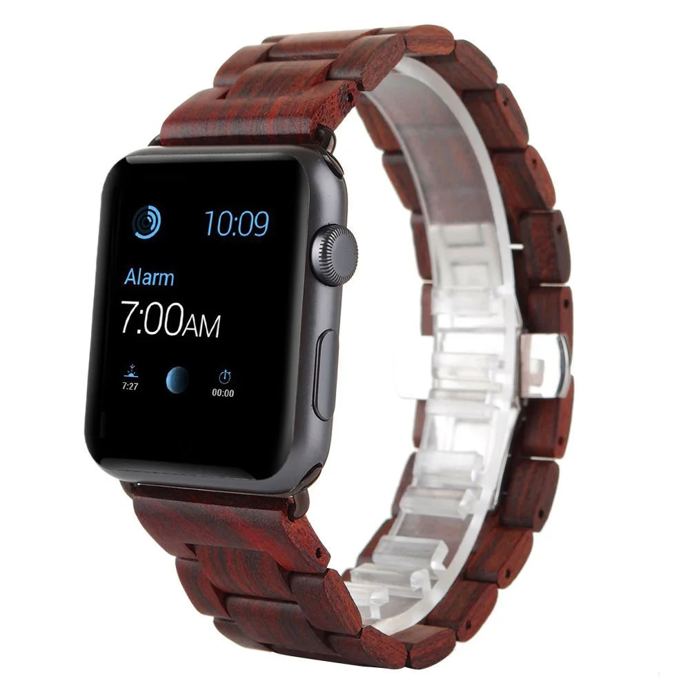 para apple pulseira de relógio de madeira