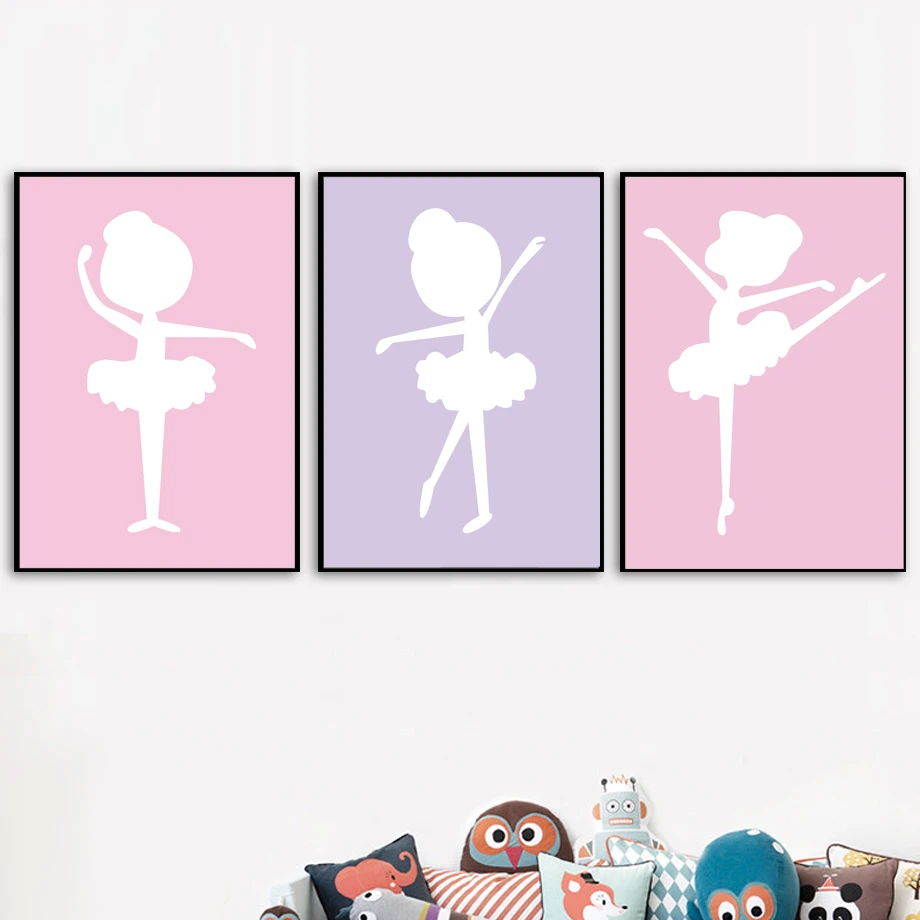 

Abstract Ballet Dancer Nordic Poster And Print Wall Art Canvas Painting Wall Pictures For Kids Bedroom Home Decoration No Framed