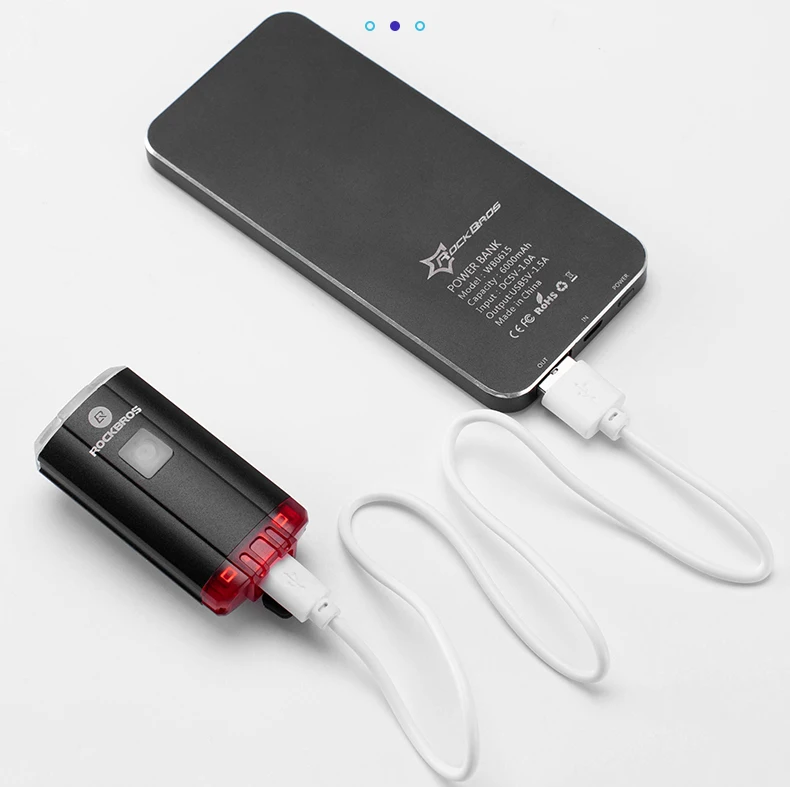 Clearance ROCKBROS Bike Light 100 Lm Bicycle Front Rear Light Lamp USB Charging Flashlight Bicycle Lantern Headlight Bicycle Accessories 9