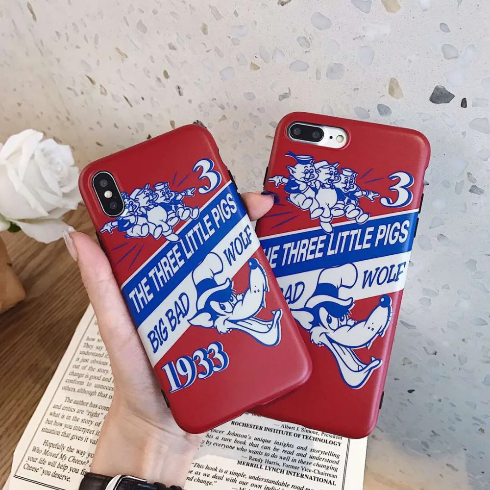 

maosenguoji funny cute cartoon three little pigs fashion soft tpu Mobile Phone Case for iphone 6 6s 6plus 7 8 plus X XR XS MAX