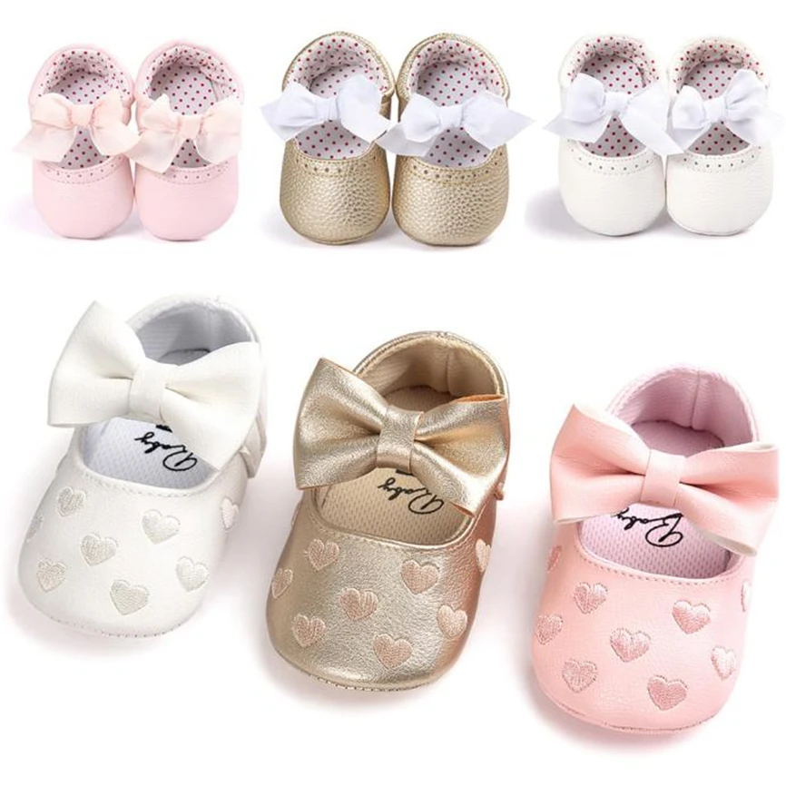 

Spring &Summr Baby Girl Bowknot Leather Shoes Sneaker Anti-slip Soft Sole Toddler