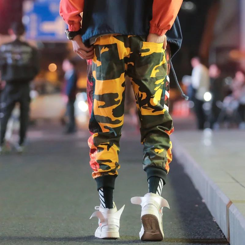 2019 для мужчин harajuku chic camo дамские шаровары хип хоп камуфляж брюки тренировочные брюки плюс размеры штаны для уличного бега Мужской 5XL CK31