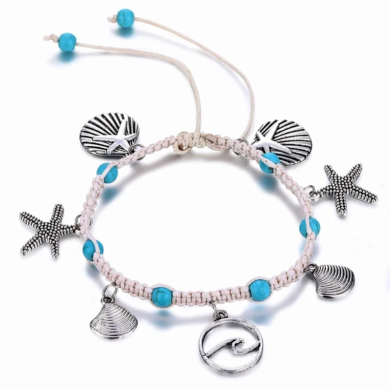 FAMSHIN-Fashion-Bohemian-Starfish-Stone-Anklets-For-Women-Vintage-Handmade-Wave-Anklet-Bracelet-on-Leg-Beach