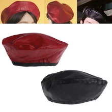 Кожаный Берет шляпы плоские женские Boina Feminina модные кепки Bone Gorras Painter