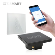 Alexa Google Home 1/2/3 с Wi-Fi Сенсорный настенный выключатель света Панель дистанционного Управление приложение работает и Беспроводной разведки синхронизации